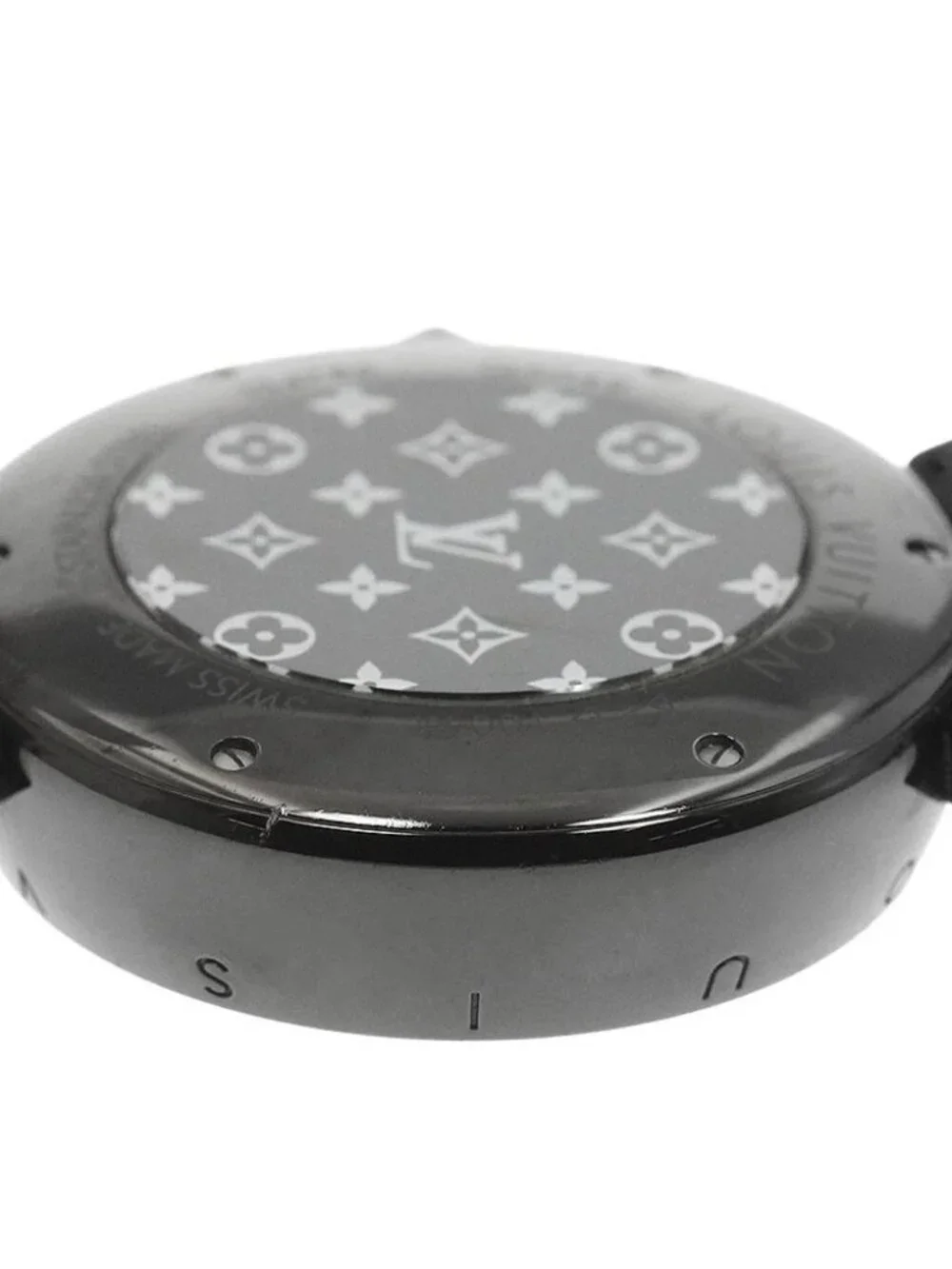 LOUIS VUITTON Tambour All Black GM QA049 12P diamond Quartz Men's Watch_967419